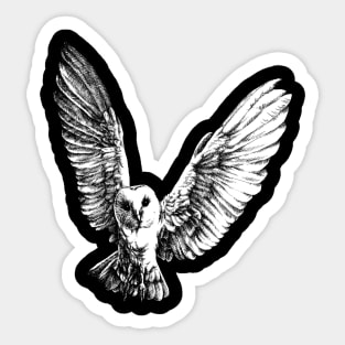 Flying Barn Owl Sticker